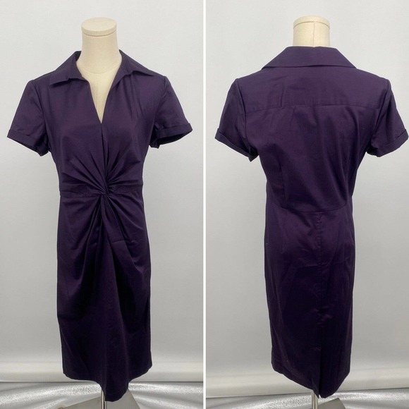 Thomas Pink Dresses & Skirts - Thomas Pink Twist Front Dress Short Sleeve Midi Purple Size 6